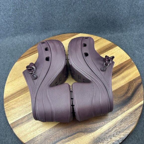 Crocs Siren Chain Clog Dark Cherry Men's 4 Womens 6 Platform Heels - Picture 8 of 10